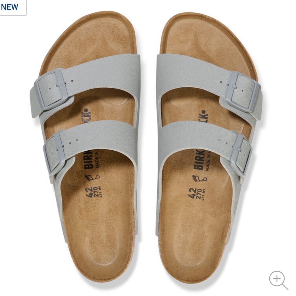 NWT Birkenstock Arizona Rivet Logo in Stone Coin
